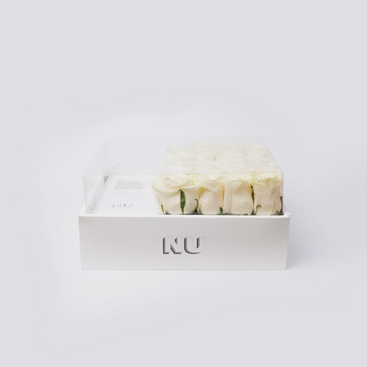 Nu Flowers White Box arrangement, close up